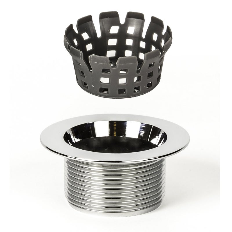 PermaFLOW PF WaterWorks Bathtub/Bath Tub Drain Shoe Insert/Strainer with Gasket - 3/8" Tap - 11.5 TPI - Free Hair Catche - Image 1